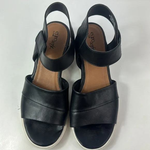 Euro Soft By Sofft Jena Black Leather Women's Wedge - Picture 9 of 13